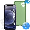 iPhone 12 - Telefoon Hoesje - Siliconen - Achterkantje - Mos Groen