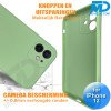 iPhone 12 - Telefoon Hoesje - Siliconen - Achterkantje - Mos Groen