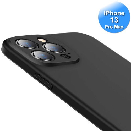 iPhone 13 Pro Max Telefoon Hoesje Siliconen Zwart iPhone 13 Pro Max Telefoon Hoesje Siliconen Zwart