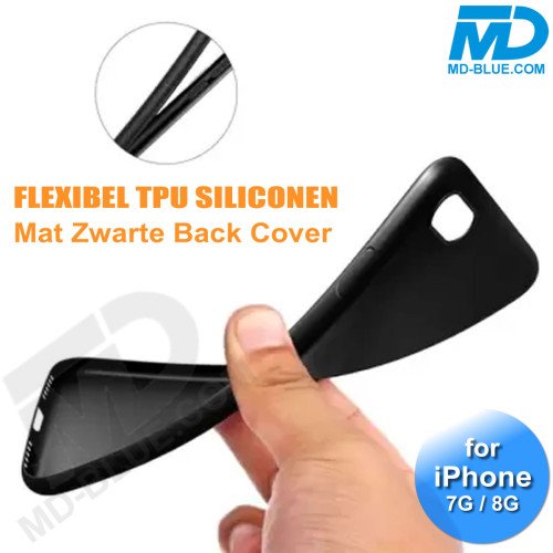 iPhone 7/8/Se - Telefoonhoesje - Achterkantje - Siliconen - Zwart iPhone 7/8/Se - Telefoonhoesje - Achterkantje - Siliconen - Zwart