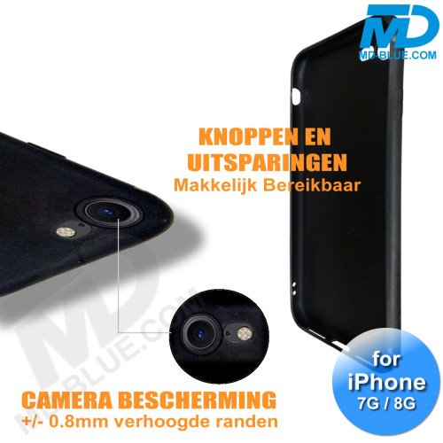 iPhone 7/8/Se - Telefoonhoesje - Achterkantje - Siliconen - Zwart iPhone 7/8/Se - Telefoonhoesje - Achterkantje - Siliconen - Zwart
