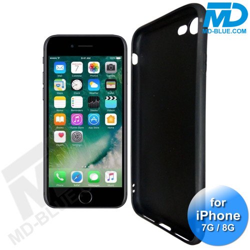iPhone 7/8/Se - Telefoonhoesje - Achterkantje - Siliconen - Zwart iPhone 7/8/Se - Telefoonhoesje - Achterkantje - Siliconen - Zwart