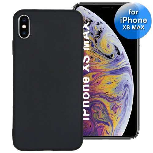 iPhone Xs Max - Telefoonhoesje - Achterkantje - Siliconen - Zwart iPhone Xs Max - Telefoonhoesje - Achterkantje - Siliconen - Zwart