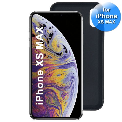 iPhone Xs Max - Telefoonhoesje - Achterkantje - Siliconen - Zwart iPhone Xs Max - Telefoonhoesje - Achterkantje - Siliconen - Zwart