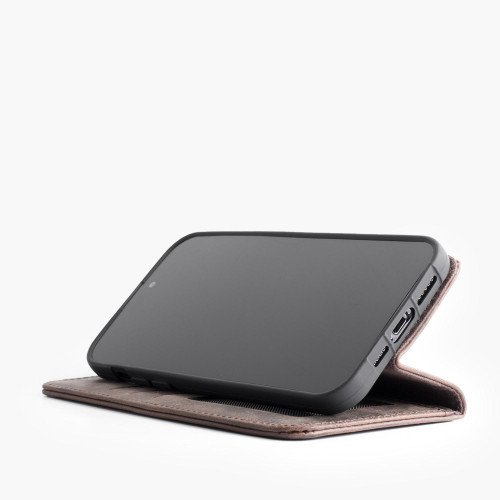 iPhone 11 Pro telefoonhoesje - Echt Leer - Book Case - Hoesje met Kaarthouder - Donkerbruin