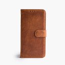 Samsung S20 Ultra telefoonhoesje - Echt Leer - Book Case - Hoesje met Kaarthouder - Lichtbruin