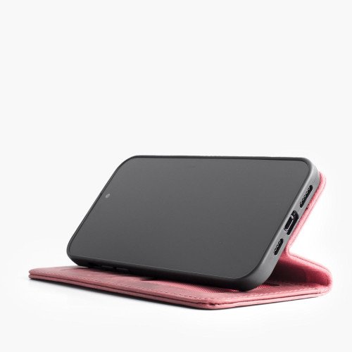 iPhone X / XS telefoonhoesje - Echt Leer - Book Case - Hoesje met Kaarthouder - Rood