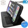 iPhone 13/14 telefoonhoesje - Echt Leer - Book Case - Hoesje met Kaarthouder - Zwart