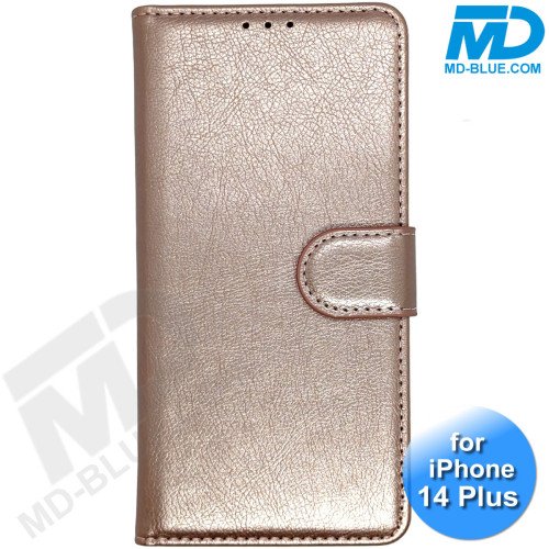 iPhone 14 Plus  - Telefoonhoesje - Book Case - Rosé Goud