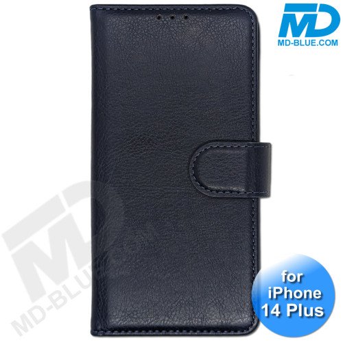 iPhone 14 Plus - Telefoonhoesje - Book Case - Donker Blauw