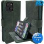 iPhone 14 - Telefoonhoesje - Book Case - Donker Groen