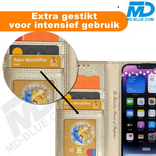 Samsung S25 - Telefoonhoesje - Book Case - Goud Samsung S25 - Telefoonhoesje - Book Case - Goud