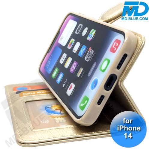 iPhone 14 - Telefoonhoesje - Book Case - Goud