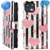 iPhone X / Xs - Telefoonhoesje - Book Case - Hartjes
