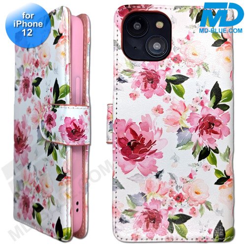 iPhone 12 - Telefoonhoesje - Book Case - Bloemen