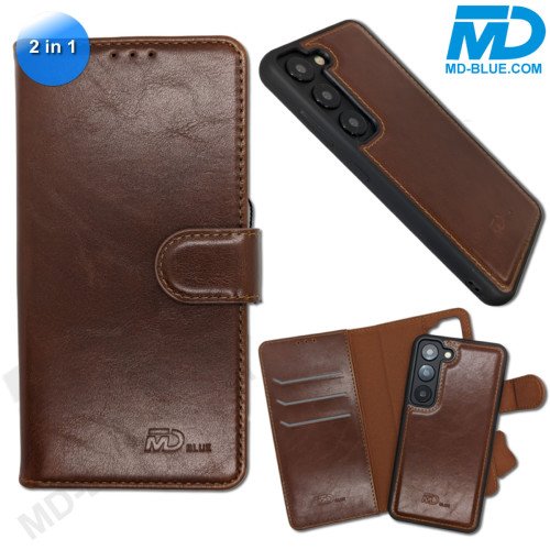 Samsung S23 Ultra Telefoonhoesjes - Book Case - 2 in 1 - Bruin