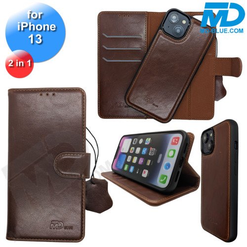 iPhone 13 Telefoonhoesjes - Book Case - 2 in 1 - Bruin