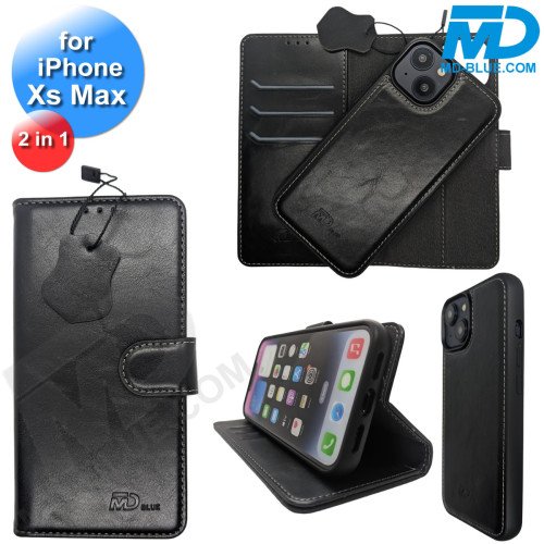 iPhone Xs Telefoonhoesjes - Book Case - 2 in 1 - Zwart