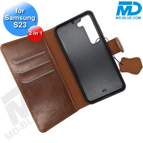Samsung S23 Telefoonhoesjes - Book Case - 2 in 1 - Bruin