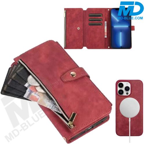 iPhone 16 Telefoonhoesje - Book Case - Portemonnee - Magsafe - 4 in 1 - Rood iPhone 16 Telefoonhoesje - Book Case - Portemonnee - Magsafe - 4 in 1 - Rood
