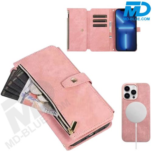 iPhone 16 Telefoonhoesje - Book Case - Portemonnee - Magsafe - 4 in 1 - Rose