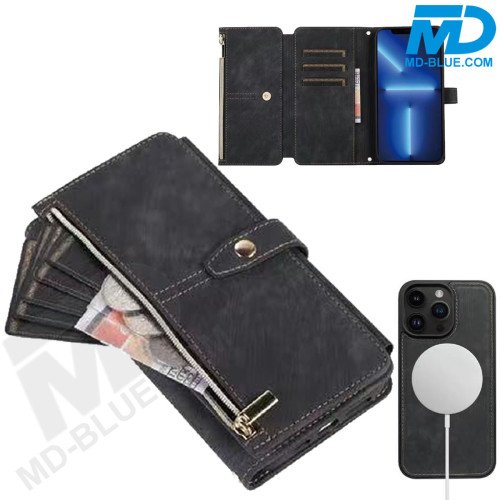 iPhone 16 Telefoonhoesje - Book Case - Portemonnee - Magsafe - 4 in 1 - Zwart iPhone 16 Telefoonhoesje - Book Case - Portemonnee - Magsafe - 4 in 1 - Zwart