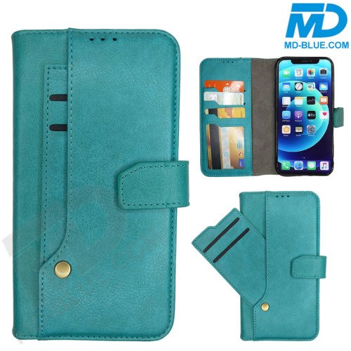 MDBlue - iPhone 14 Pro Max - Telefoonhoesje - Bookcase Luxe - Sky Blue