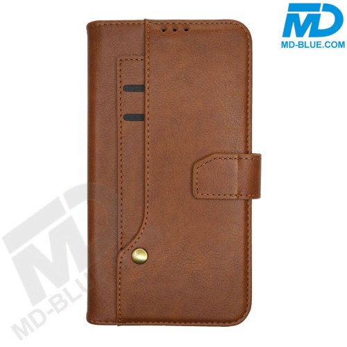 MDBlue - iPhone 7/8/SE  - Telefoonhoesje - Bookcase Luxe - Coffee