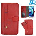 MDBlue - iPhone 12 - Telefoonhoesje - Bookcase Luxe - Rood