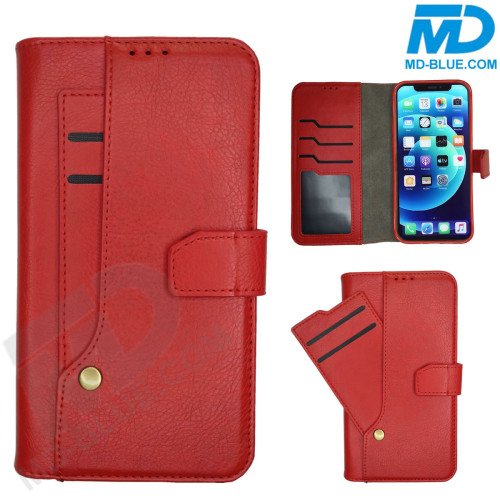 MDBlue - iPhone X / Xs  - Telefoonhoesje - Bookcase Luxe - Rood
