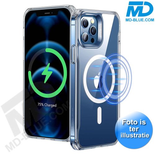 iPhone 11 Hoesje Transparant Siliconen MagSafe - iPhone 11 Case - iPhone 11 - Transparant- MagSafe Case - Witte ring