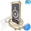 iPhone Xr Magsafe Hoesje - Transparant Siliconen - met lens bescherming en Koord  - Goud