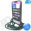 iPhone 11 Pro Magsafe Hoesje - Transparant Siliconen - met lens bescherming en Koord  - Groen