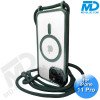 iPhone 11 Pro Magsafe Hoesje - Transparant Siliconen - met lens bescherming en Koord  - Groen