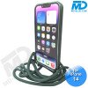 iPhone 14 Magsafe Hoesje - Transparant Siliconen - met lens bescherming en Koord  - Groen