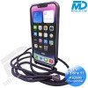iPhone 11 Magsafe Hoesje - Transparant Siliconen - met lens bescherming en Koord  - Donker Paars