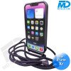 iPhone Xr Magsafe Hoesje - Transparant Siliconen - met lens bescherming en Koord  - Donker Paars