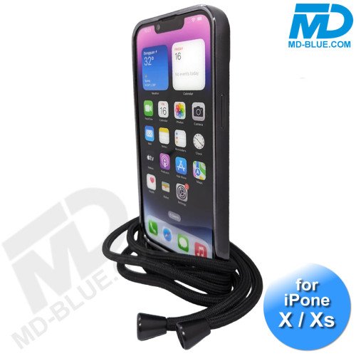 iPhone  X / Xs Magsafe Hoesje - Transparant Siliconen - met lens bescherming en Koord  - Zwart