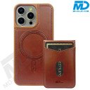 iPhone 14 Pro Max Telefoonhoesje - Back Cover - Card Houder -Portemonnee - Magsafe - 2 in 1 - Bruin