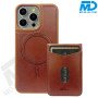 iPhone 14 Pro Max Telefoonhoesje - Back Cover - Card Houder -Portemonnee - Magsafe - 2 in 1 - Bruin