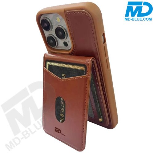 iPhone 14 Pro Max Telefoonhoesje - Back Cover - Card Houder -Portemonnee - Magsafe - 2 in 1 - Bruin