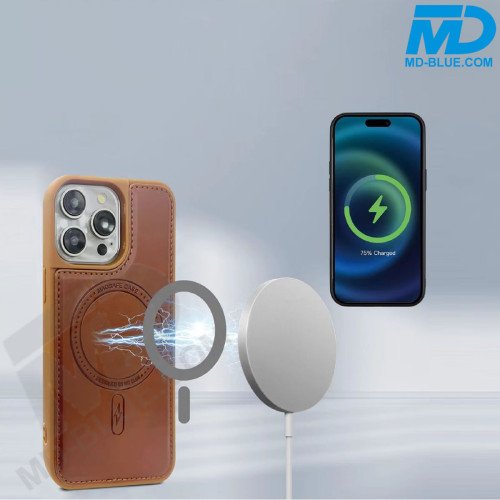 iPhone 14 Pro Max Telefoonhoesje - Back Cover - Card Houder -Portemonnee - Magsafe - 2 in 1 - Bruin