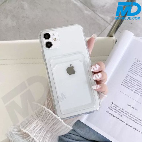 iPhone 14 - Telefoonhoesje - Siliconen - met kaarthouder - Transparant