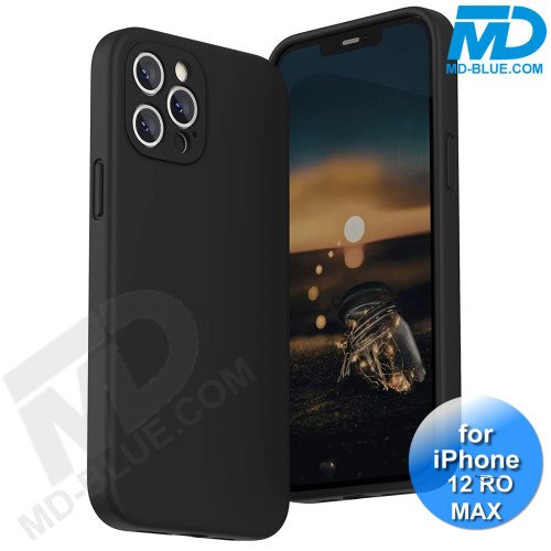iPhone 12 Pro Max Telefoon Hoesje Siliconen Zwart