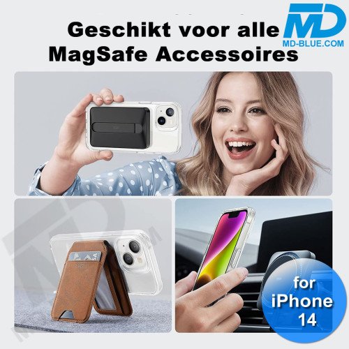 iPhone 14 Hoesje Transparant Siliconen MagSafe - iPhone 14 Case - Transparant- MagSafe Case - Wit