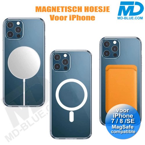 iPhone 7/8/Se Hoesje Transparant Siliconen MagSafe - iPhone 7/8/Se Case - Transparant- MagSafe Case - Wit iPhone 7/8/Se Hoesje Transparant Siliconen MagSafe - iPhone 7/8/Se Case - Transparant- MagSafe Case - Wit