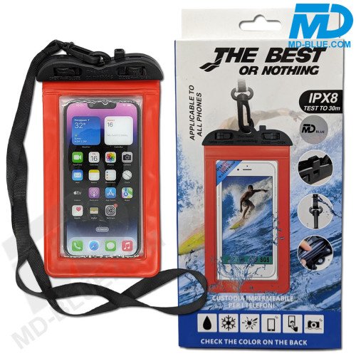 Waterdicht Telefoonhoesje met koord Universeel - Rood