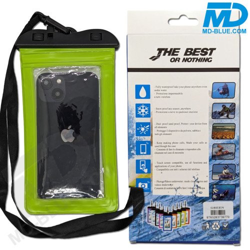 Waterdicht Telefoonhoesje met koord Universeel - Groen