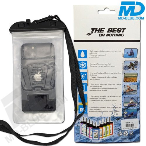 Waterdicht Telefoonhoesje met koord Universeel - Wit Transparant