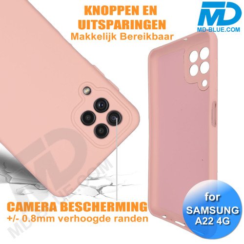 Samsung A22 (4G) - Telefoonhoesje - Achterkantje - Premium Silliconen - Roze Samsung A22 (4G) - Telefoonhoesje - Achterkantje - Premium Silliconen - Roze